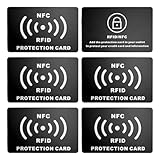 SLEEKEE 6 Stück NFC-Blockkarten, RFID-Schutzkarten, Blockerkarten, RFID-Verkapselungskarten, 5,4 cm × 8,55 cm