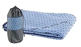 PEARL Sports Yogahandtuch: 2in1-Mikrofaser-Yoga-Handtuch & Auflage, saugfähig, rutschfest, blau (Handtuch für Gymnastikmatte, Handtuch für Sportmatte, Outdoor unterwegs)