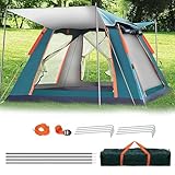 Gziztx Camping Zelt 6-8 Personen Pop Up Zelt Wurfzelt mit 2 Türen und 2 Fenstern, Wasserdicht, Sonnenschutz, Einfach Aufzubauen, für Reisen im Freien, Wandern, Strand, Angeln (265 * 265 * 190CM Grün)