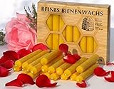 Figura Santa® BAUMKERZEN 40x Premium Kerzen aus 100% reinem BIENENWACHS - Bienenwachskerzen Geburtstagskerzen Christbaumkerzen H10 Ø1,25 cm ca. 2.5 h Brenndauer/Kerze