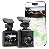 Dashcam Auto WiFi 2K, Mini Vorne Autokamera Unterstützt externes GPS-Modul,APP,IPS-Bildschirm,Ultra Nachtsicht,170°Weitwinkel,WDR,24 Std. Parkmodus und Bewegungserkennung,G-Sensor