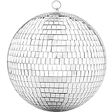Spiegel-Discokugeln mit hängendem Ring, aktualisierte 200 mm Glitzer Kugel, ideal für diskokugel Party oder DJ-Tanz, Lichteffekt, Weihnachtsfoto-Requisiten