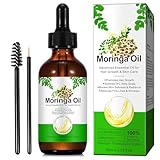 Haarwuchs Öl, Moringa Öl für Haarwachstum 60ML, 100% NATURAL Wild, Hautpflege, Vorbeugung von Haarausfall, Haarbruch & Spliss, für alle Haartypen (Packung mit 1)