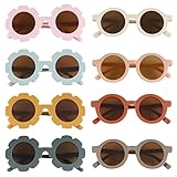 Kinder Sonnenbrille - 8 Stück Runde Blumen Geformt Brille, Retro Polarisierte UV 400 Schutz für Kleinkinder, Mädchen, Jungen, Strandparty