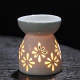 Keramik Duftlampe Für Wachs, Mini Teelichthalter Öl Brenner Für Duftwachs-Ätherische Öle, Aromabrenner für Duftöl mit der Candle Löffel Aroma Diffuser