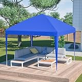 Hommdiy Pavillon 3x3m Pop-up, höhenverstellbar Faltpavillon Gartenpavillon mit 4 Sandsäcke & Tragetasche (Blau)