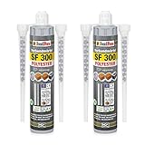 Isolbau SF 300 Injektionsmörtel 2 x 300 ml Montagemörtel, 4x Statikmischer - Verbundmörtel für Beton, Mauerwerk, Holz & Stahl