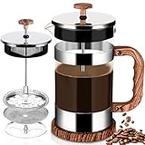 GUHAOOL French Press Kaffeebereiter, 1000 ml Klein Kaffeepresse aus Edelstahlfilter und hitzebeständigem Glas, French Press Filter für Kaffee oder Tee, Cafetière,Kaffeezubereiter,Coffee Press aus Glas