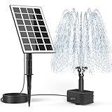 SZMP Solar Springbrunnen, 2024 Upgrade Glas Solar Teichpumpe mit 3M Kabel & 8 Düsen Solar Wasserpumpe, Solar Schwimmender Fontäne Pumpe für Gartenteich Springbrunnen Vogel-Bad Fisch Behälter