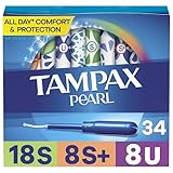 Tampax Pearl Tampons Trio Pack, Super/Super Plus/Ultra Saugfähigkeit mit BPA-freiem Kunststoff-Applikator und LeakGuard-Geflecht, geruchlos, 34 Stück (Verpackung kann variieren)