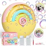 Panacare 2022 Automatische Seifenblasenmaschine, Tragbares Regenbogen Blasenmaschine für Kinder 2000+ Seifenblasen/Min mit Seifenblasenlösung*2, Seifenblasenspielzeug Kinder für Outdoor/Party/Hochzeit