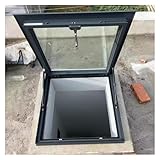 Egress Dachfenster, Aluminium-Flachdach-Beleuchtungsbrunnen mit doppellagigem gehärtetem Glas, bündige Zugangsluke für Dachboden/Sonnenraum