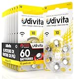 60 Batterien für Hörgeräte Udivita Typ 10