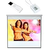 Melko Leinwand elektrisch für Beamer, Heimkino, Büro, Projektoren, 203 x 203 cm, 113 Zoll, ideal für HD-TV mit Motor und Fernbedienung