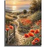 vooiceofco Malen Nach Zahlen Erwachsene Landschafts Faltenfreie Leinwand mit 3 Pinseln Acrylpigment DIY Ölgemälde Leinwand Set 40X50CM Rahmenlos,Weiße Pfingstrose
