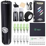 Dragonhawk Tattoo Maschine Set X3 Tattoo Maschine Kabellose Tätowiermaschine Rotary Tattoo Pen Gun 1500mAh Batterie Tattoo Nadeln Cartridges Complete Kit für Tattoo Anfänger