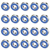 CODIRATO 20 Stück Kugellager 608rs, ABEC-9 Rillenkugellager Kohlenstoffstahl Miniatur Rollenlager mit Double Shielded für Skateboard, Roller, Inline Skates(8mm x 22mm x 7mm)