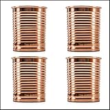 Sir Finley Monkey Moscow Mule Becher 4er Set - Kupferbecher reines Kupfer (100%) - Kupfertasse 450 ml geeignet für Ayurveda (Design Blechdose)