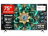 TCL 75 Zoll 75Q6C QLED Mini LED Fernseher, 4K HDR Premium, Dolby Vision IQ & Atmos, Onkyo 2.1, Smart Google TV, Game Master, 144Hz Motion Clarity Pro, AMD FreeSync Premium Pro, HDMI 2.1, AirPlay 2