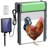 Hühnerklappe Automatisch Solar Batterie Groß: Automatische Hühnerklappe Upgrade-Größe - FOFNON Elektrische Hühnerklappe mit Timer und Lichtsensor - Intelligente Einklemmschutzfunktion (IP65)