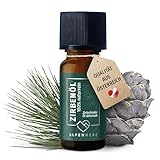 ALPEN HERZ Zirbenöl 10 ml - 100% naturrein, ätherisches Zirbelkieferöl aus Österreich für Duftöl Raumduft Duftlampe Zirbenwürfel Diffuser Zirbe Lufterfrischer Zirbelkiefer Öl Geschenke