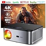 XIWBSY Beamer 4K, 20000 Lumen LED Beamer Android, Full HD 1080P Bluetooth Beamer, LED Heimkino Video Beamer 300 '' Display, Eingebaute APP/WiFi Mirroring Smart Projektor