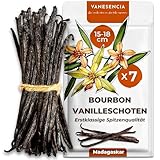 7 Stück Vanilleschoten XL 15-18cm | Bourbon Vanille Schoten aus Madagaskar | GRAND CRU Jahrgang 2025 | Vanillestangen fleischig & aromatisch | Zip-Beutel | VANESENCIA (7 XL-Vanilleschoten)