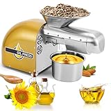 CGOLDENWALL 1800W Ölpressmaschine Heiß- und Kaltpresse verfügbar, 0-300 ℃ Temperaturkontrolle, für 40 Arten von Ölen wie Nuss/Kokosnussöl