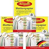 Aeroxon - Mottenschutz für Kleiderschrank - Mottenpapier - 3x20 Stück - Mottenfalle Kleidermotten gegen Motten, Käfer und Larven - Mottenschutz für ihre Kleidung im Kleider-Schrank