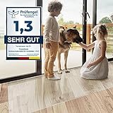 Floordirekt Bürostuhlunterlage Bodenschutzmatte - Bodenmatte Stuhlunterlage - Transparent - Stärke: 1,5 mm - Bodenschutzmatte für Hartböden (Breite: 90 cm, Länge: 60 cm)