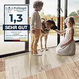 Floordirekt Bürostuhlunterlage Bodenschutzmatte - Bodenmatte Stuhlunterlage - Transparent - Stärke: 1,5 mm - Bodenschutzmatte für Hartböden (Breite: 90 cm, Länge: 60 cm)