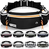 Laufgürtel Running Hydratation Running Belt, Bananentasche Flaschenhalter, wasserdichte und reflektierende Flasche für Trail Jogging Footing Wandern Radfahren, Geschenk Mann Frau (ORANGE)