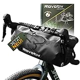 Rovativ® Bikepacking Lenkertasche [9,5 Liter] 100% Wasserdicht - Lenkerrolle - extra Fester Halt - Robustes TPU-Gewebe - für Gravelbike, Rennrad, MTB
