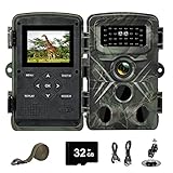 YOVOCA Wildkamera, 2.7K 48MP Video Wildtierkamera, 120 Weitwinkel Jagdkamera Testsieger mit Bewegungsmelder Nachtsicht mit 32G Speicherkarte 2,0 Zoll LCD-Bildschirm, IP66 Wasserdicht Nachtsichtkamera