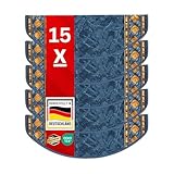 casa pura 15x Stufenmatten Rügen - Halbrund oder Eckig - Treppenmatten in 4 Farben - Strapazierfähig & pflegeleicht - Stufenteppich für Innen (Blau, 65 x 23,5 cm Halbrund)