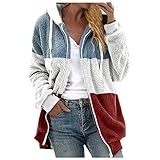Wintermantel Damen Mit Stilvollem Farbblock-Look, Aus LuxuriöSem, Flauschigem Stoff, Bietet Herausragende WäRme Und Tragefreiheit, Ideal FüR Den Winterlichen Stadtalltag Oder Kurztrips S-5XL