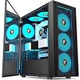 FOIFKIN PC Gehäuse - Vorinstallierter 4 PWM ARGB-Lüfter, ATX Mid-Tower Gaming PC Gehäuse, K11,Schwarz