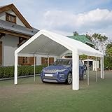 Thanaddo 4 x 6 x 2,8 m Garagenzelt Carport, Zeltgarage mit abnehmbaren Seitenwänden, Partyzelt Garage Lagerzelt, Weiß