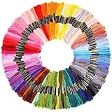 Stickgarn Set 100 Farben je 8m – Strickgarn Baumwolle für Sticken, Kreuzstich & Basteln – Ideal für Freundschaftsarmbänder, Armband knüpfen & Flechten – Anchor Stickgarn Set