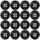 100 Stück Knöpfe für Bekleidung Harz Buttons Schwarz Knopf 4 Löcher Knöpfen zum Basteln Rund zum Nähen,Basis Button,Harz Knöpfe für Kleider Nähen DIY Handwerk Scrapbooking und Dekorieren-15MM
