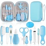 GLOSKIN Baby Pflegeset, 13-Teiliges Set, Baby Pflegeset Neugeborene,Ausgestattet Mit Baby Nagelschere, Baby Bürste und Anderen Verschiedenen Babysicherheits-Sets, Baby Daily Care Essentials (Blau)