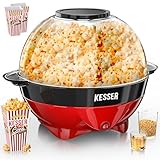 KESSER® Popcornmaschine Groß 800W | Popcorn-Maker 5,5l Inhalt mit Antihaftbeschichtung Deckel & Servierschale | für Öl Butter Zucker Stille & Schnelle inkl. Mess-&Popcornbecher abnehmbarer Heizfläche