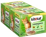 KITEKAT Portionsbeutel Multipack Vorratspack Landpicknick in Sauce 2x24x85g Katzenfutter Nassfutter