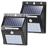SALCAR Solarlampen für Außen mit Bewegungsmelder, Superhelle Solarleuchte Aussen, IP44 Wasserdichte Solar Aussenleuchte, Wandleuchte für Garten, 800 Lumen- 2 Stück