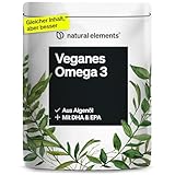 Omega 3 vegan aus Algenöl - 90 Kapseln - nachhaltige Beutelverpackung, zu 98% recyclingfähig - Hochdosiert mit EPA und DHA in Triglycerid-Form - für Veganer, Laborgeprüft, von Natur aus schadstoffarm