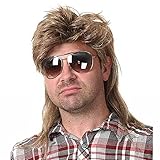 Beweig Perücke Männer Hellbraun Vokuhila 80er Mullet Perücke Herren Lang Synthetische Haare Perücke Cosplay Halloween Kostüm Party