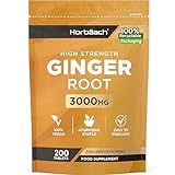 Ingwer Tabletten 3000mg | Ingwerwurzel extrakt | 200 Vegane Stück | Ginger Root | 1000mg Zingiber Officinale pro Stück | von Horbaach