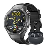 HUAWEI WATCH GT 5 Pro 46 mm Smartwatch, Kunstvolles Design,Sportfunktionen auf Profi-Niveau,Health-Tracking, EKG-Monitoring, bis zu 14 Tage Akkulaufzeit, GPS, iOS & Android, Schwarz + FreeBuds 5i