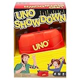 UNO Showdown - Beliebtes Kartenspiel mit Überraschungsangriffen aus dem Showdown Gerät, schnelle Reaktionen gefragt, für unvergessliche Familien- und Spieleabende, Kinder ab 7 Jahren, GKC04