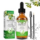 Jojobaöl, Bio Jojoba Öl 100% Rein, Natürlich und Kaltgepresst Feuchtigkeitscreme Organic Jojoba Oil für Gesicht, Körper, Bart, Nägel, 60 ml